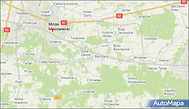 mapa Barcząca, Barcząca na mapie Targeo