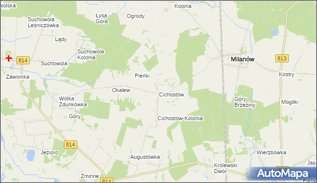 mapa Cichostów, Cichostów na mapie Targeo