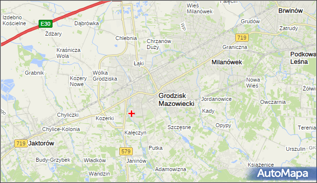 mapa Grodzisk Mazowiecki, Grodzisk Mazowiecki na mapie Targeo