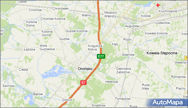 mapa Krogulcza Sucha, Krogulcza Sucha na mapie Targeo