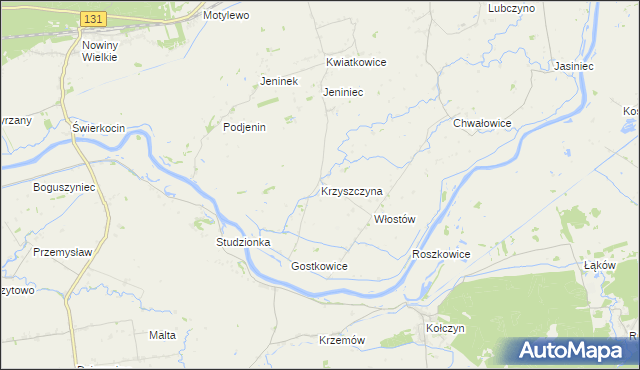 mapa Krzyszczyna, Krzyszczyna na mapie Targeo
