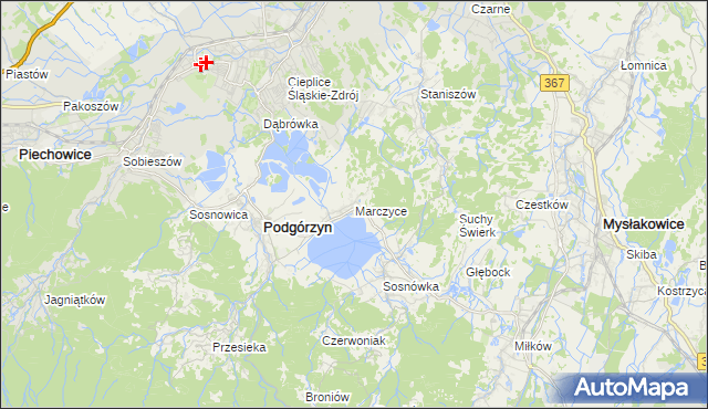 mapa Marczyce, Marczyce na mapie Targeo