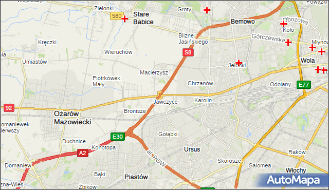 mapa Mory gmina Ożarów Mazowiecki, Mory gmina Ożarów Mazowiecki na mapie Targeo