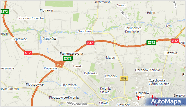 mapa Natalin gmina Jastków, Natalin gmina Jastków na mapie Targeo