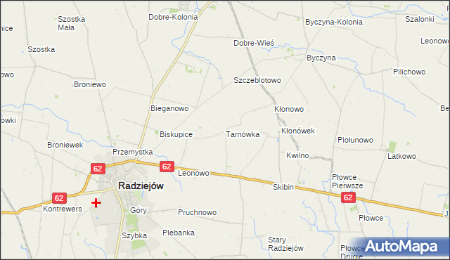 mapa Tarnówka gmina Radziejów, Tarnówka gmina Radziejów na mapie Targeo