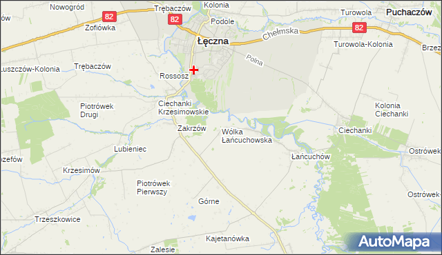 mapa Wólka Łańcuchowska, Wólka Łańcuchowska na mapie Targeo