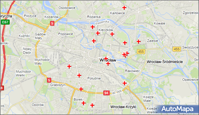 mapa Wrocławia, Wrocław na mapie Targeo