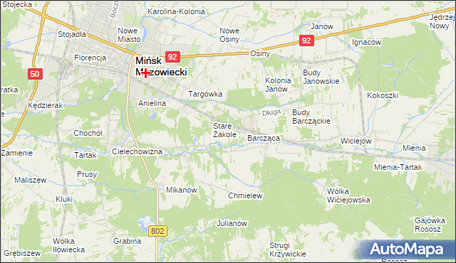 mapa Zakole-Wiktorowo, Zakole-Wiktorowo na mapie Targeo