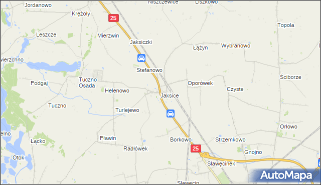 mapa Jaksice gmina Inowrocław, Jaksice gmina Inowrocław na mapie Targeo