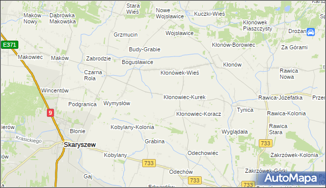 mapa Kłonowiec-Kurek, Kłonowiec-Kurek na mapie Targeo