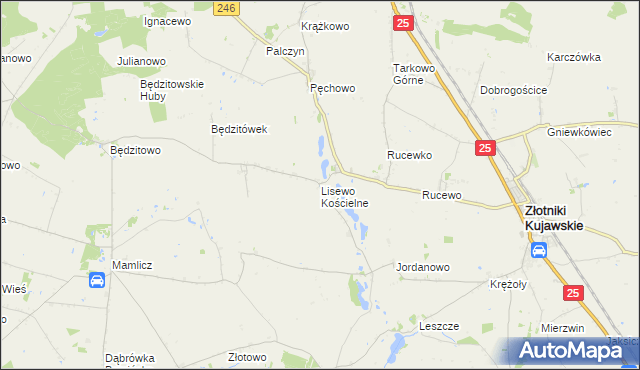 mapa Lisewo Kościelne, Lisewo Kościelne na mapie Targeo