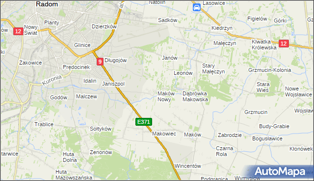 mapa Maków Nowy, Maków Nowy na mapie Targeo