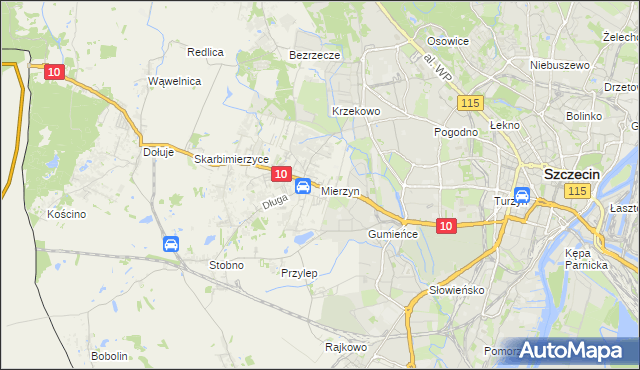 mapa Mierzyn gmina Dobra (Szczecińska), Mierzyn gmina Dobra (Szczecińska) na mapie Targeo