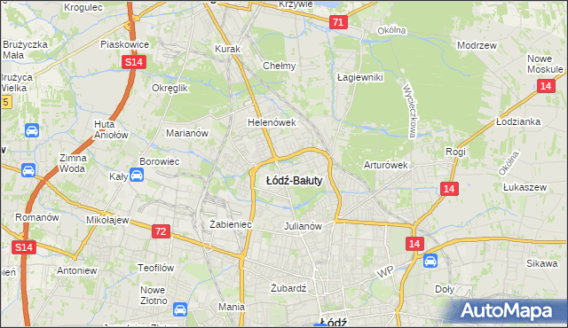 mapa Radogoszcz gmina Łódź, Radogoszcz gmina Łódź na mapie Targeo