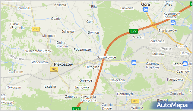 mapa Szczukowice, Szczukowice na mapie Targeo