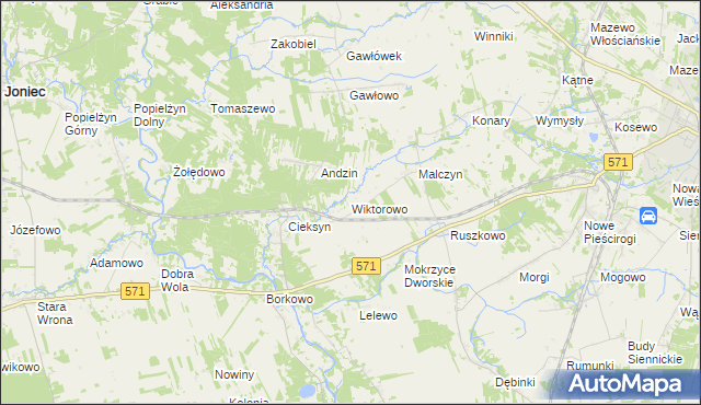 mapa Wiktorowo gmina Nasielsk, Wiktorowo gmina Nasielsk na mapie Targeo
