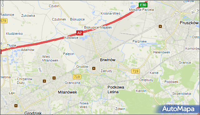 mapa Brwinów, Brwinów na mapie Targeo