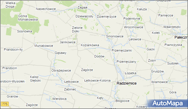 mapa Dodów, Dodów na mapie Targeo