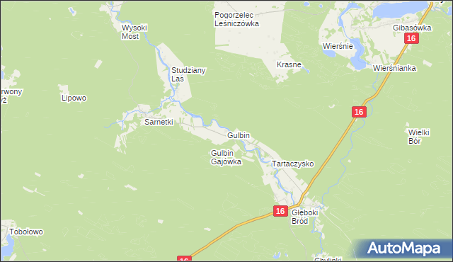 mapa Gulbin, Gulbin na mapie Targeo