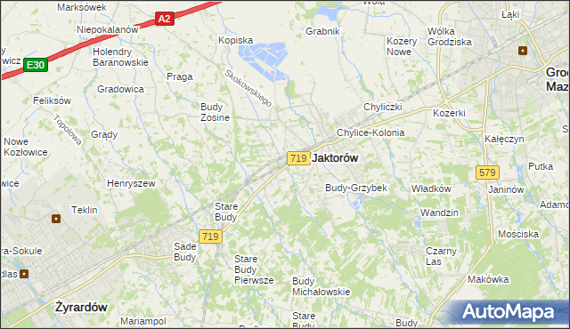 mapa Jaktorów-Kolonia, Jaktorów-Kolonia na mapie Targeo