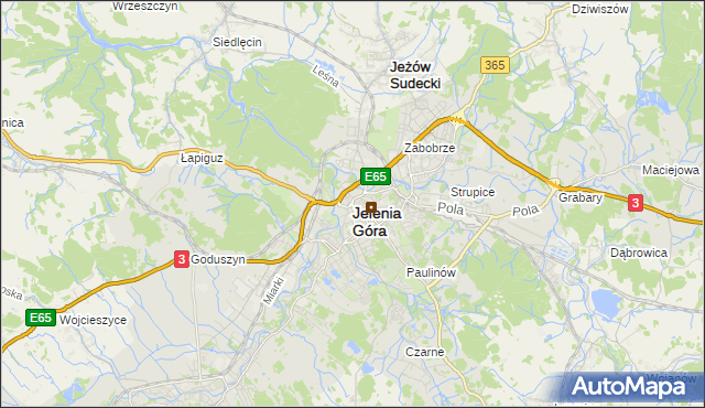 mapa Jelenia Góra, Jelenia Góra na mapie Targeo