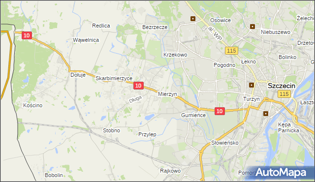 mapa Mierzyn gmina Dobra (Szczecińska), Mierzyn gmina Dobra (Szczecińska) na mapie Targeo