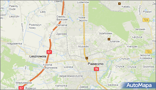 mapa Mysiadło, Mysiadło na mapie Targeo