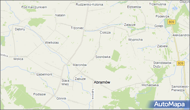mapa Sosnówka gmina Abramów, Sosnówka gmina Abramów na mapie Targeo