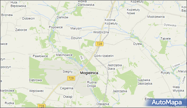 mapa Górki-Izabelin, Górki-Izabelin na mapie Targeo