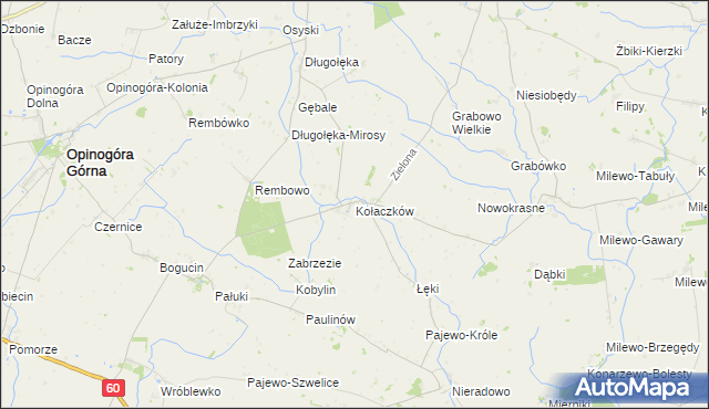 mapa Kołaczków, Kołaczków na mapie Targeo