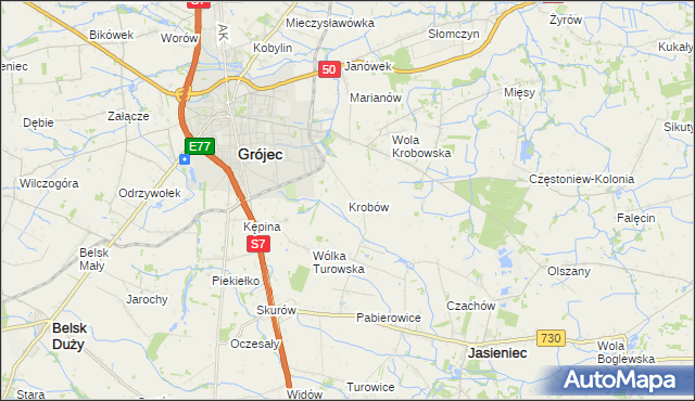 mapa Krobów, Krobów na mapie Targeo