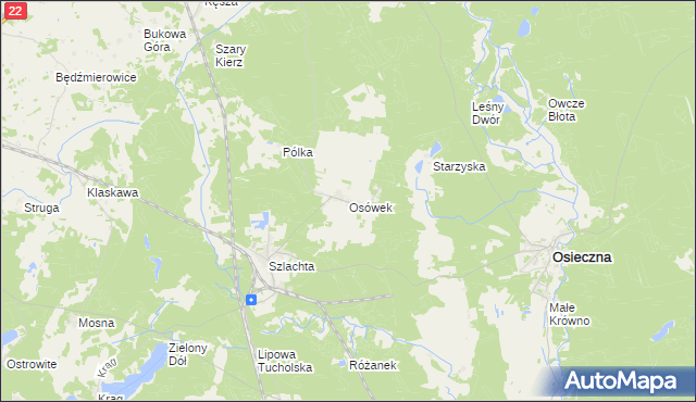 mapa Osówek gmina Osieczna, Osówek gmina Osieczna na mapie Targeo