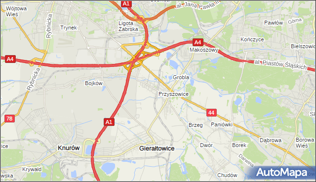 mapa Przyszowice, Przyszowice na mapie Targeo