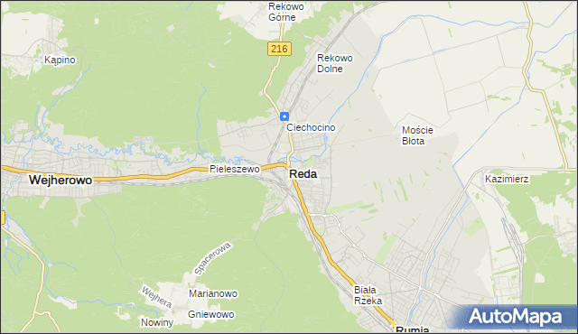 mapa Reda, Reda na mapie Targeo