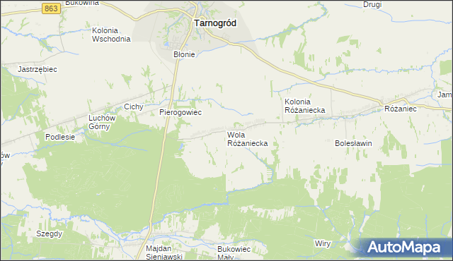 mapa Wola Różaniecka, Wola Różaniecka na mapie Targeo