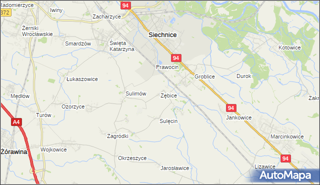 mapa Zębice, Zębice na mapie Targeo