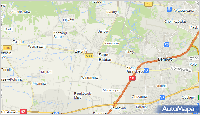 mapa Babice Nowe, Babice Nowe na mapie Targeo