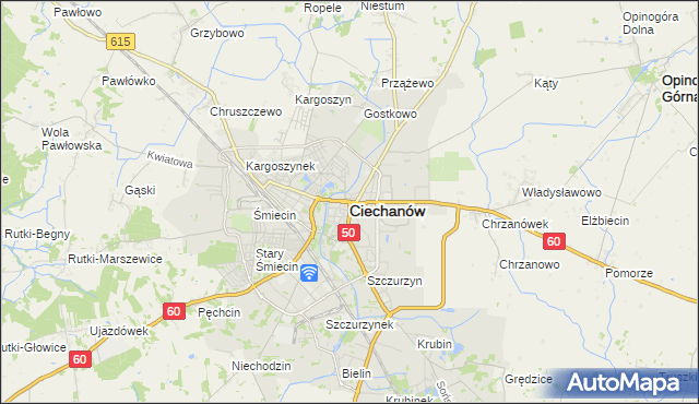 mapa Ciechanów, Ciechanów na mapie Targeo