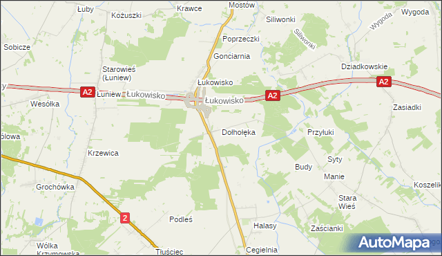 mapa Dołhołęka, Dołhołęka na mapie Targeo