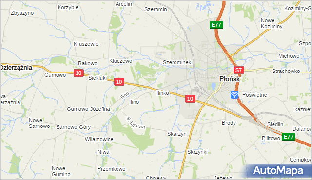 mapa Ilinko, Ilinko na mapie Targeo