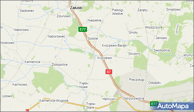mapa Kroczewo, Kroczewo na mapie Targeo