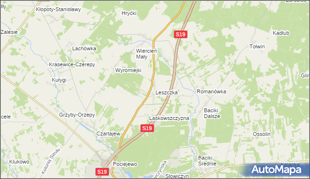 mapa Leszczka, Leszczka na mapie Targeo