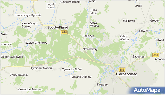mapa Nowodwory, Nowodwory na mapie Targeo