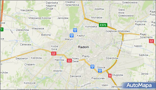 mapa Radomia, Radom na mapie Targeo