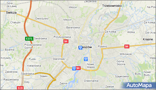 mapa Rzeszów, Rzeszów na mapie Targeo