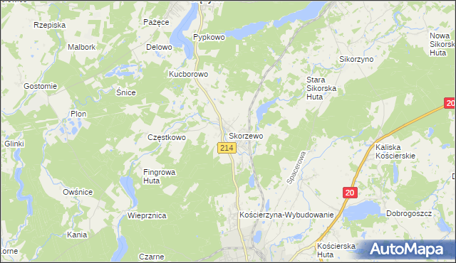 mapa Skorzewo, Skorzewo na mapie Targeo