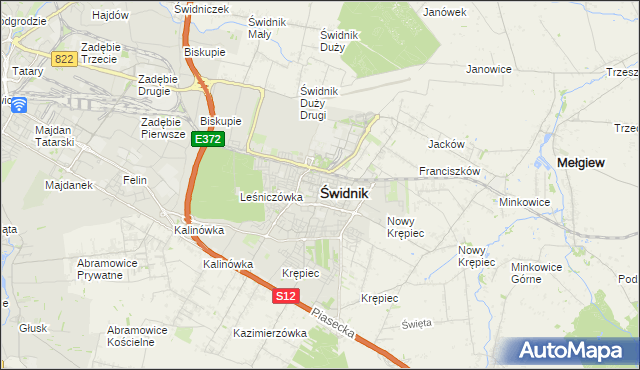 mapa Świdnika, Świdnik na mapie Targeo