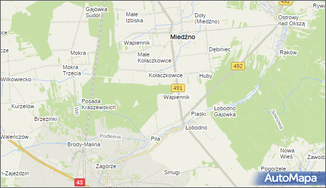 mapa Wapiennik gmina Kłobuck, Wapiennik gmina Kłobuck na mapie Targeo