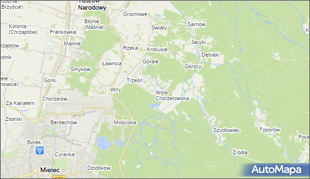 mapa Wola Chorzelowska, Wola Chorzelowska na mapie Targeo