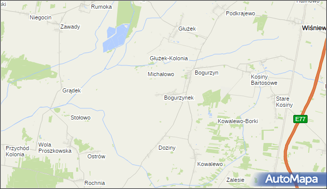 mapa Bogurzynek, Bogurzynek na mapie Targeo